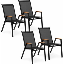 MultiGarden SC-092W-4-1 Sada 4 zahradních židlí, černá
