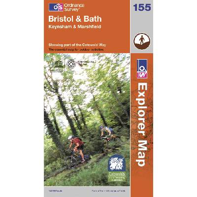 Bristol / Bath 1:25.000 turistická mapa OS #155