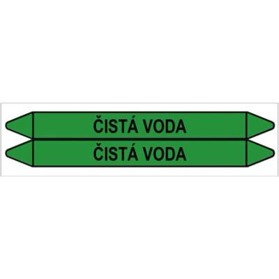 Značení potrubí, čistá voda,2 ks, 450 × 52 mm PZ 009125