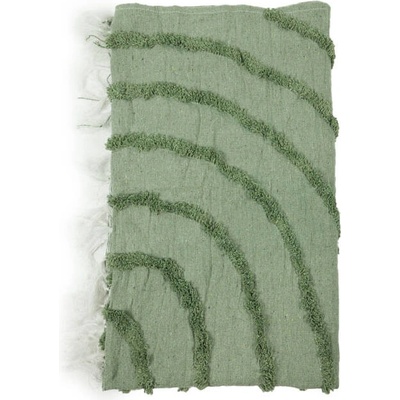 Giftdecor Přehoz s třásněmi 135x150 zelený