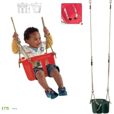 KAXL houpačka hluboký sedák lano PP10 červená