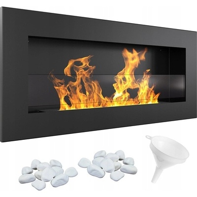 Kratki ZÁVĚSNÝ BIOKOTEL 900X400 DELTA SLIM SE SKLEM LINEÁRNÍ HOŘÁK SET