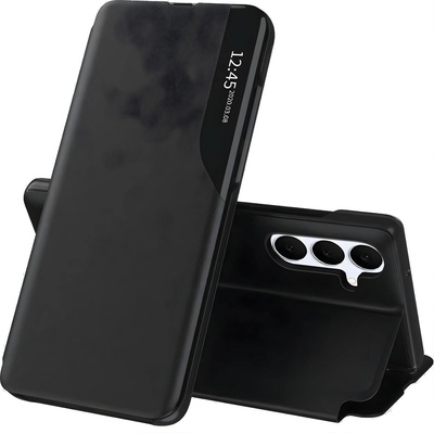 Techsuit Elegantен книжен калъф View Case за Samsung Galaxy S25 FE - Черен KP38549 (38549)