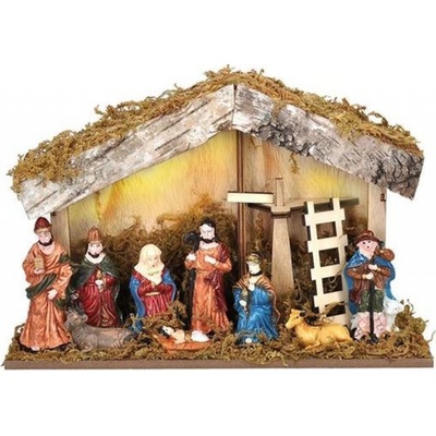 Solight LED drevený betlehem podsvietený 26 x 17 cm