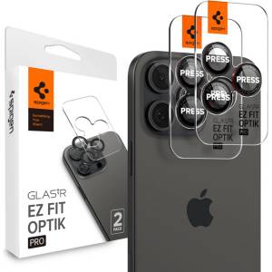 Spigen 2 х Протектори за лещи на iPhone 14 Pro / Pro Max / 15 Pro / Pro Max / 16 Pro / Pro Max от Spigen Optic Pro Glas. Tr EZ FIT 2-Pack - Черен (8809811866513)