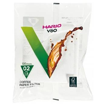 HARIO Хартиени филтри Hario V60-02 100 бр. , бели (VCF-02-100W)