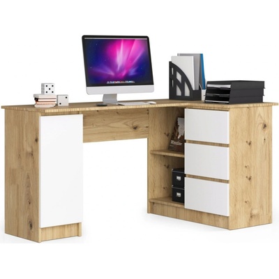 Ak Furniture B-20 rohový 155 cm pravý dub artisan bílý