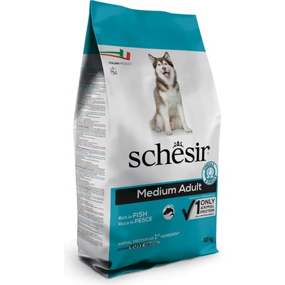 Schesir Dog Medium Adult Tuniak a sleď s ryžou 12 kg