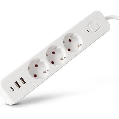 Entac Разклонител, 3 гнезда, 1, 5 м, usb, с превключвател, entac, бял eses1.5g3-1.5-sw-2ua1uc (eses1.5g3-1.5-sw-2ua1uc)