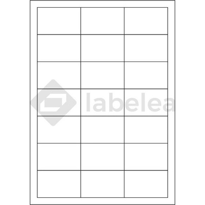 Labelea Samolepiace etikety 63x39,5 mm biele papierové, na hárku A4, pre laserovú a atramentovú tlač, Farba etikiet Biela, Počet hárkov v balení 1000 EPM063039W021J