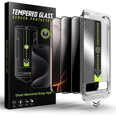 Techsuit Протектор за iPhone 15 Pro Max - Techsuit - TitanGlass FullCover (2 броя) - Privacy