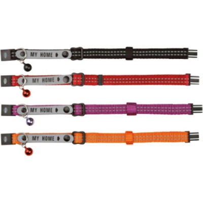 TRIXIE Collar with Address Tag, Reflecting - Модерен регулируем нашийник за котки с отразителни шефове/1 брой