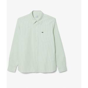 Lacoste Regular-Fit Striped Oxford Shirt - White