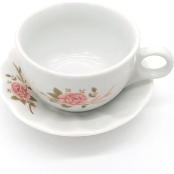 Image 1 of Чаша порцелан за мляко, чай 120 мл. с чинийка, декор