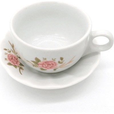 Чаша порцелан за мляко, чай 120 мл. с чинийка, декор