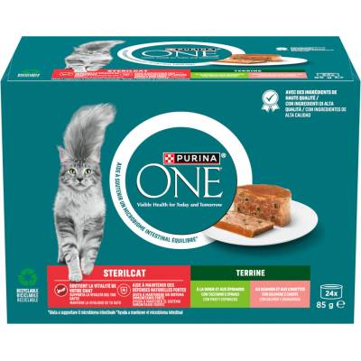 PURINA ONE SterilCat Terrine míchané balení 48 x 85 g