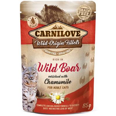 Carnilove Kap.Carnilove Cat Pouch Wild Boar with Chamomile 85g