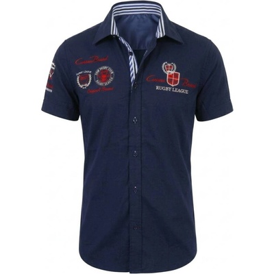 Carisma pánska košeľa krátky rukáv slim fit 9002 tmavo modrá