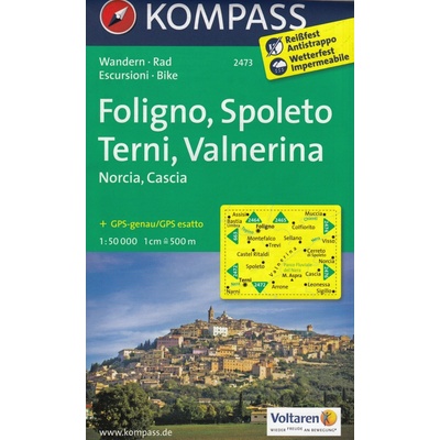 KOMPASS - Umbria Foligno Spoleto Terni Valnerina 1:50t mapa #2473