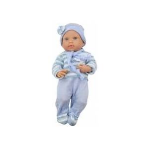 LEAN Toys Baby doll, striped sweater, hat, blue scarf