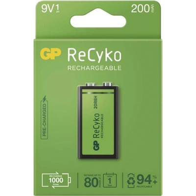GP Recyko 6F22 9V 200 mAh 1ks 1032521020 – Hledejceny.cz