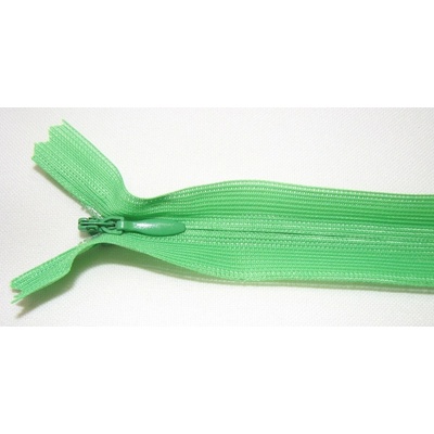 Zips krytý nedeliteľný 35cm jasná zelená
