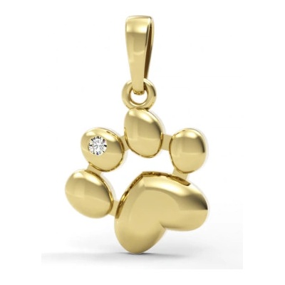 Couple Animalio Paw ve tvaru tlapkyžluté zlato se zirkonem 66 2 0424.0Z00.0.00.001.23