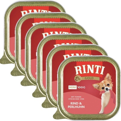 RINTI Ваничка Rinti Gold Mini Adult говеждо и перла 6 x 100 г