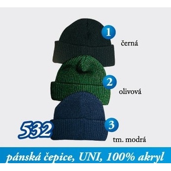 Pletex 532 pánská zimní čepice s otočeným lemem tm. modrá