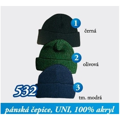 Pletex 532 pánská zimní čepice s otočeným lemem 2. olivová