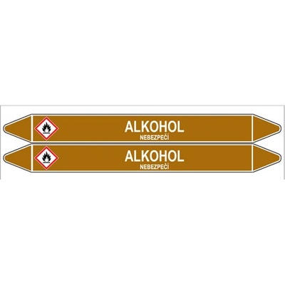 Značení potrubí, alkohol,2 ks, 450 × 52 mm PZ 007849