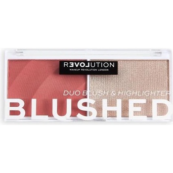 Revolution Relove Colour Play Blushed Duo Blush & Highlighter палитра с хайлайтър и руж 5.8 g нюанс Cute