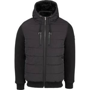 Firetrap Яке Firetrap Men's Sartorial Padded Quilted Long Sleeve Hybrid Jacket - Black