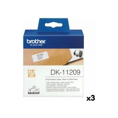 Brother Етикети за принтер Brother DK-11209 62 x 29 mm Черен/Бял (3 броя)