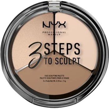 NYX Professional Makeup 3 Steps To Sculpt озаряваща и контурираща палитра 15 g нюанс 01 Fair