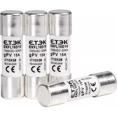 ETEK Pojistka válcová 10x38mm 20A 1000V FVE