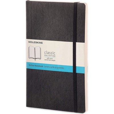 Moleskine Тефтер с меки корици Moleskine Classic Dotted - Черен, страници на точки (QP619)
