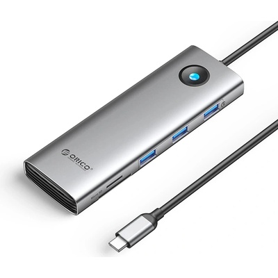 ORICO докинг станция Docking Station Type-C - PW11-9P-GY-EP - HDMI x 1, VGA x 1, USB3.0 x 3, USB-C PD100W x 1, LAN x 1 (1Gbps), SD/TF (PW11-9P-GY-EP)