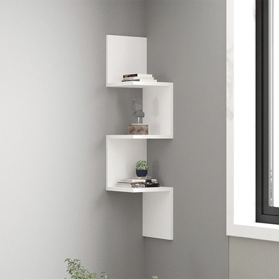 TopMebel Стена от меламин Zikzak в бял цвят 25x25x105.4см