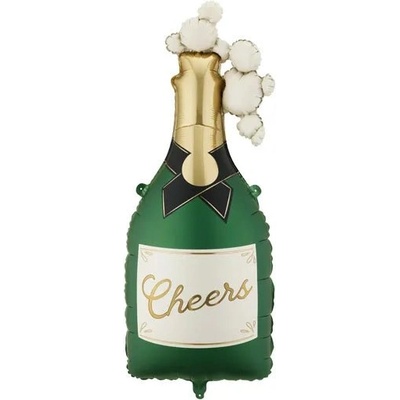 Party Deco Фолиев Балон Бутилка Шампанско Cheers Тъмнозелен (FB414)