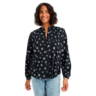 Vl Wide Dreams long sleeve blouse - Grey (Anthracite Sol Searcher Ditsy)