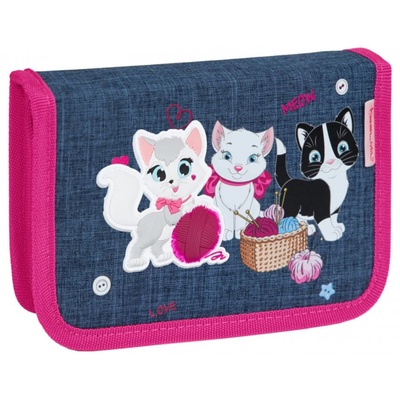 Belmil Ученически несесер Belmil - Lovely Kittens, 1 цип, двойно разгъване (335-74)