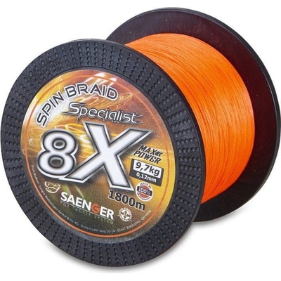 Saenger šnúra 8 X Specialist Spin Braid 1800m 0,12mm oranžová