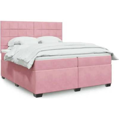 vidaXL 11461.3293307 Boxspring postel s matrací růžová samet
