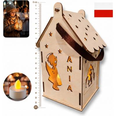 Drevený Lampáš OznaczTo 21 cm