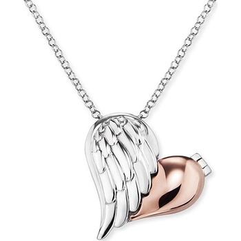 Engelsrufer Strieborný bicolor náhrdelník Medailónik srdce s krídlom ERN-WITHLOVE-2B