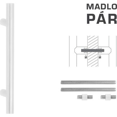 MPkovania FT - MADLO kód K00 Ø 35 mm UN pár Rozteč madla: 800 mm, Rozmer profilu madla: Ø 35 mm, Dĺžka: 1000 mm