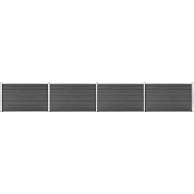vidaXL Set plotového dílce WPC 699 x 105 cm černý