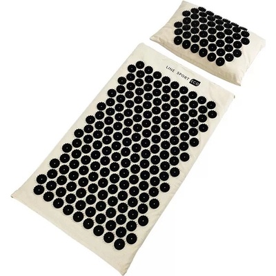 ECO LINE SPORT akupresúrna bavlnená podložka s vankúšom 72 cm x 43 cm Čierna