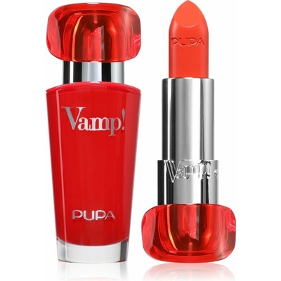 PUPA Milano Vamp! Luminous Lipstick rtěnka pro plné rty 306 Outstanding Orange 3,5 g